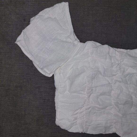 Urban Romantics Women's White Cotton Square Neck Crop Top Size Small - Picture 8 of 15